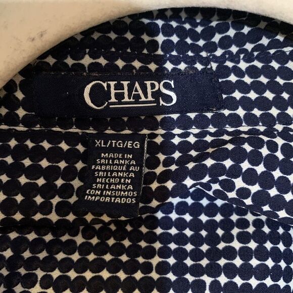 Chaps Womens Size XL Multicolor Polka Dot Button Up Shirt Blouse - Picture 5 of 7